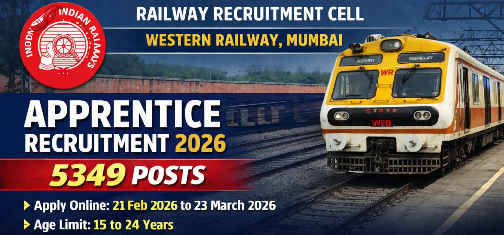 RRC WR Apprentice Recruitment 2026 official notification for 5349 posts. RRC WR Apprentice Recruitment 2026