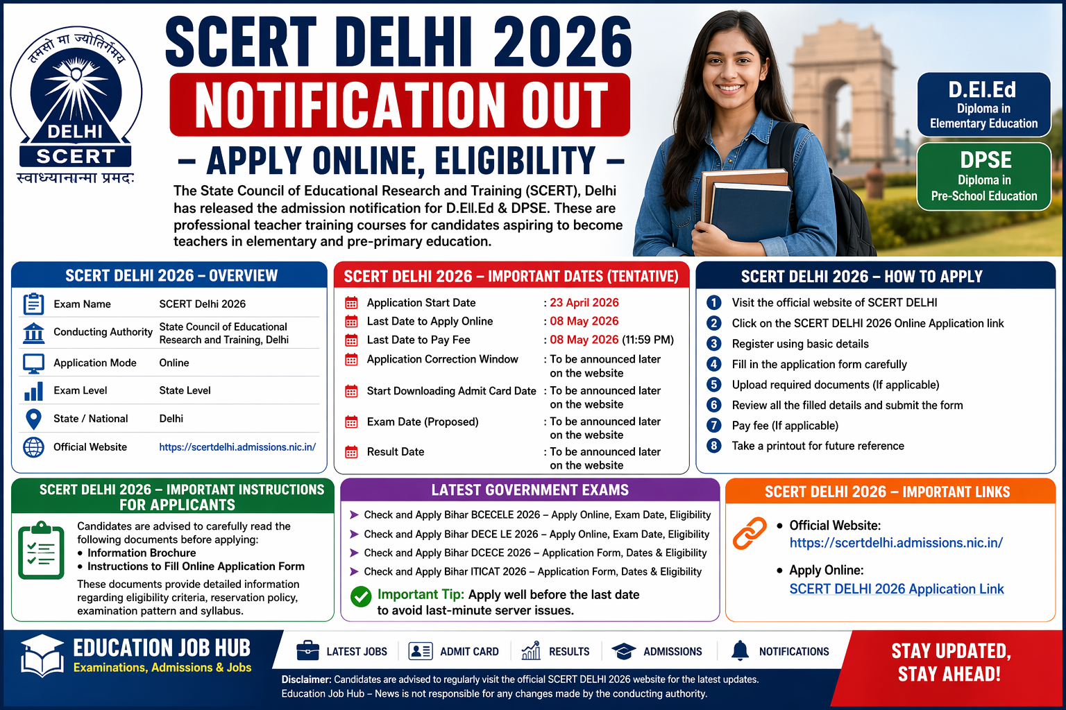 SCERT Delhi 2026 Notification Out – Apply Online, Eligibility ...